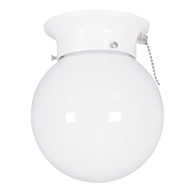 Ceiling Mount With Pullchain - White