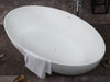 67" White Oval Solid Surface Smooth Resin Soaking Bathtub Bathtub Alfi 