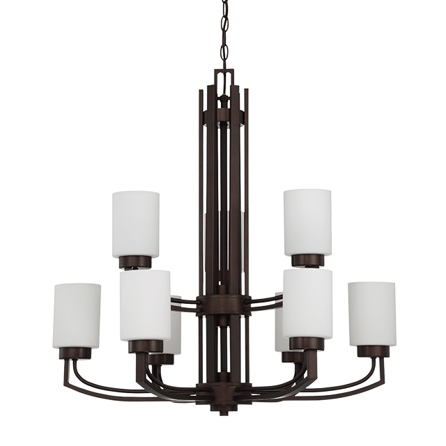 Nine Light 2-Tier Chandelier - Provincial Bronze