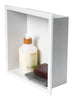 12" x 12" White Matte Stainless Steel Square Single Shelf Bath Shower Niche