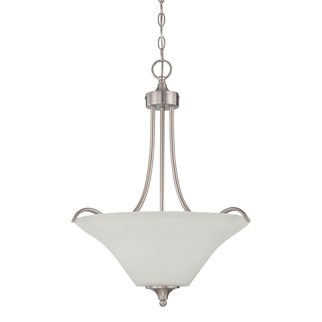 Three Light Pendant - Bright Satin Nickel