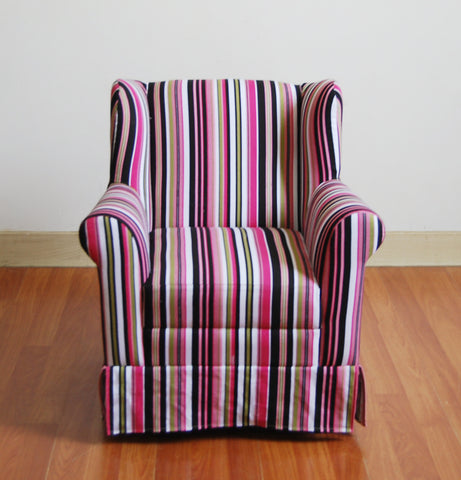 Girls Wingback Chair -Striped
