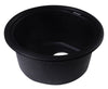 Black 17" Drop-In Round Granite Composite Kitchen Prep Sink Sink Alfi 