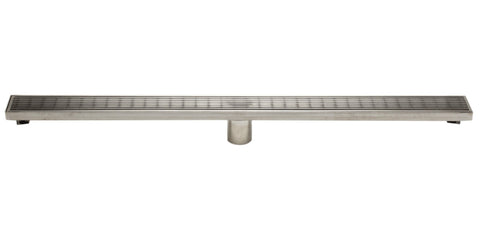 36" Modern Stainless Steel Linear Shower Drain with Groove Lines Hardware Alfi 