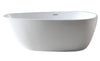 59 inch White Oval Acrylic Free Standing Soaking Bathtub Bathtub Alfi 