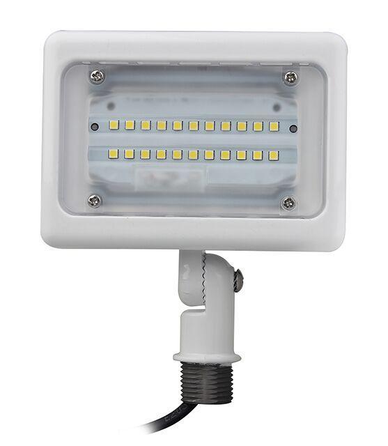 Small White LED Area Light (Flood Light) Threaded Mount Architectural Dazzling Spaces 15W 3000k Warm White 