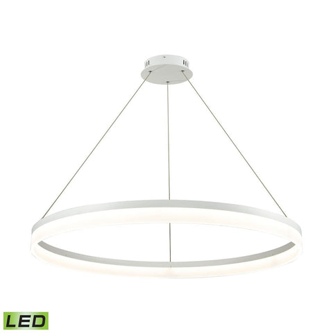 Cycloid 1 Light LED Pendant In Matte White With Acrylic Diffuser - Large