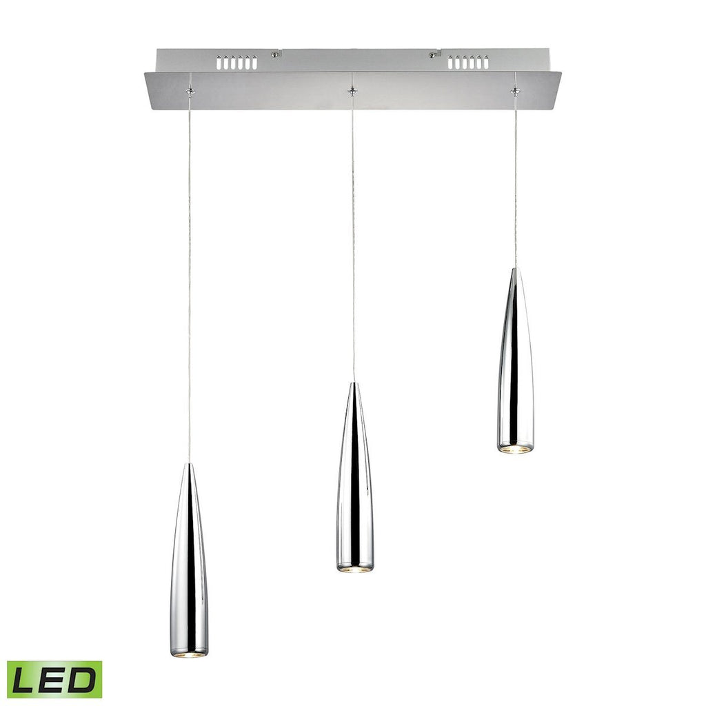 Century 3 Light LED Pendant In Chrome Ceiling Elk Lighting 