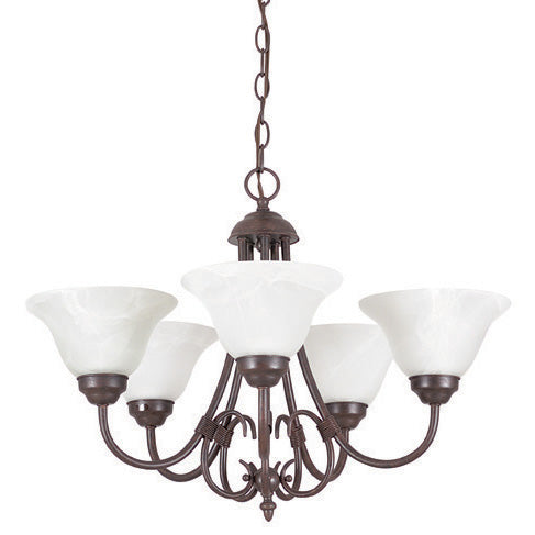 Five Light Chandelier - Rubbed Bronze