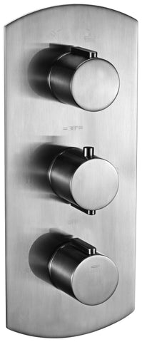 Brushed Nickel Round 2 Way Thermostatic Shower Mixer Faucets Alfi 