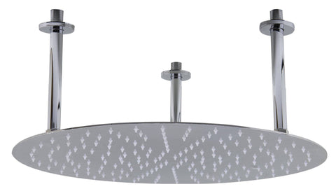 20" Round Polished Solid Stainless Steel Ultra Thin Rain Shower Head Faucets Alfi 
