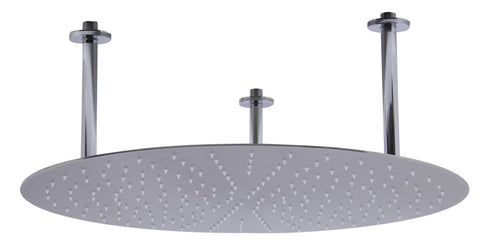 24" Round Brushed Solid Stainless Steel Ultra Thin Rain Shower Head
