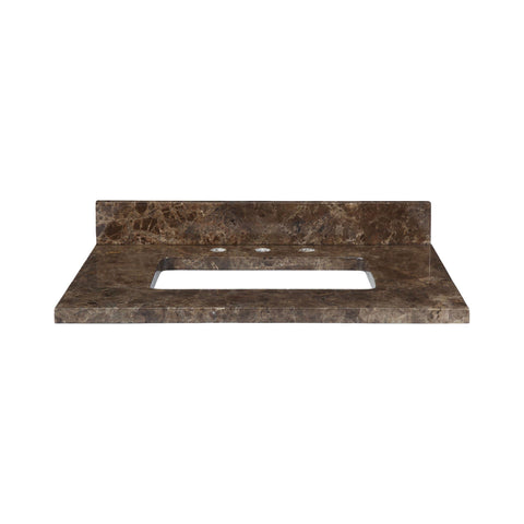 Stone Top - 31-inch for Rectangular Undermount Sink - Dark Emperador Marble Furniture Ryvyr 