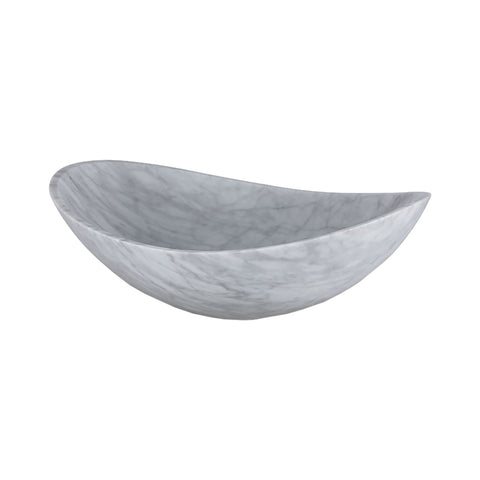 Oval Stone Vessel - White Carrara Marble Sink Ryvyr 