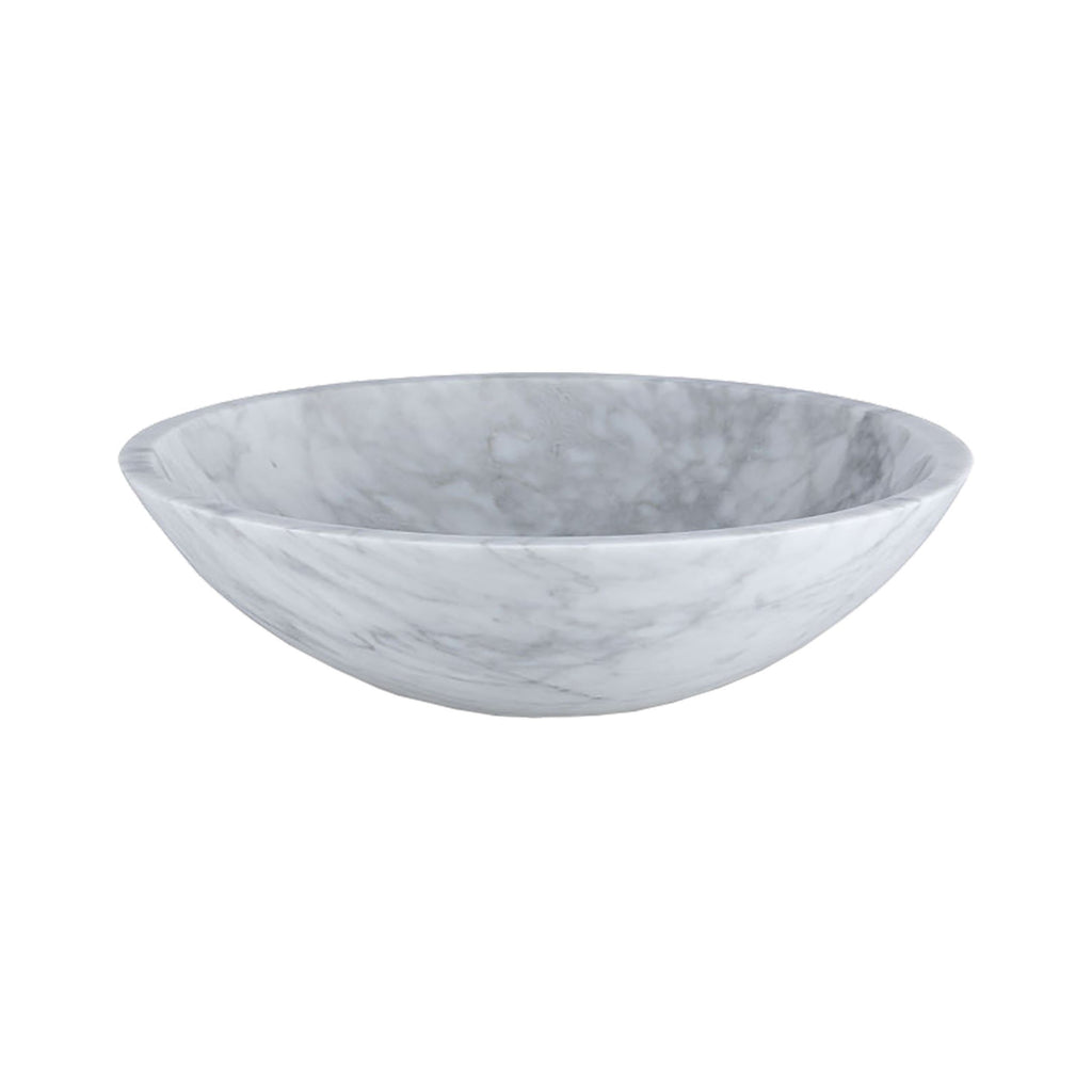 Round Stone Vessel - White Carrara Marble Sink Ryvyr 