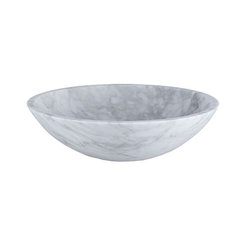 Round Stone Vessel - White Carrara Marble Sink Ryvyr 