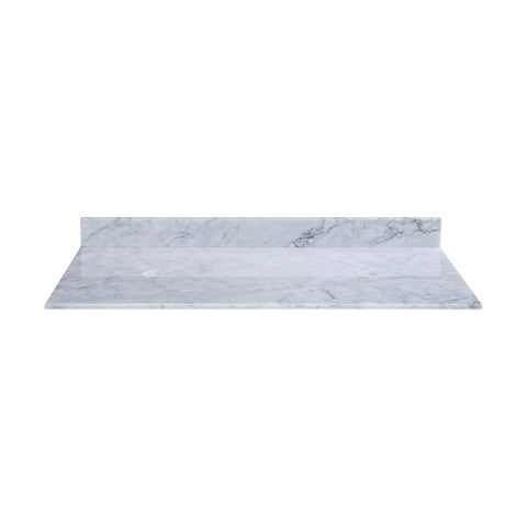 Stone Top - 61-inch for Double Vessel Sinks - White Carrara Marble Furniture Ryvyr 