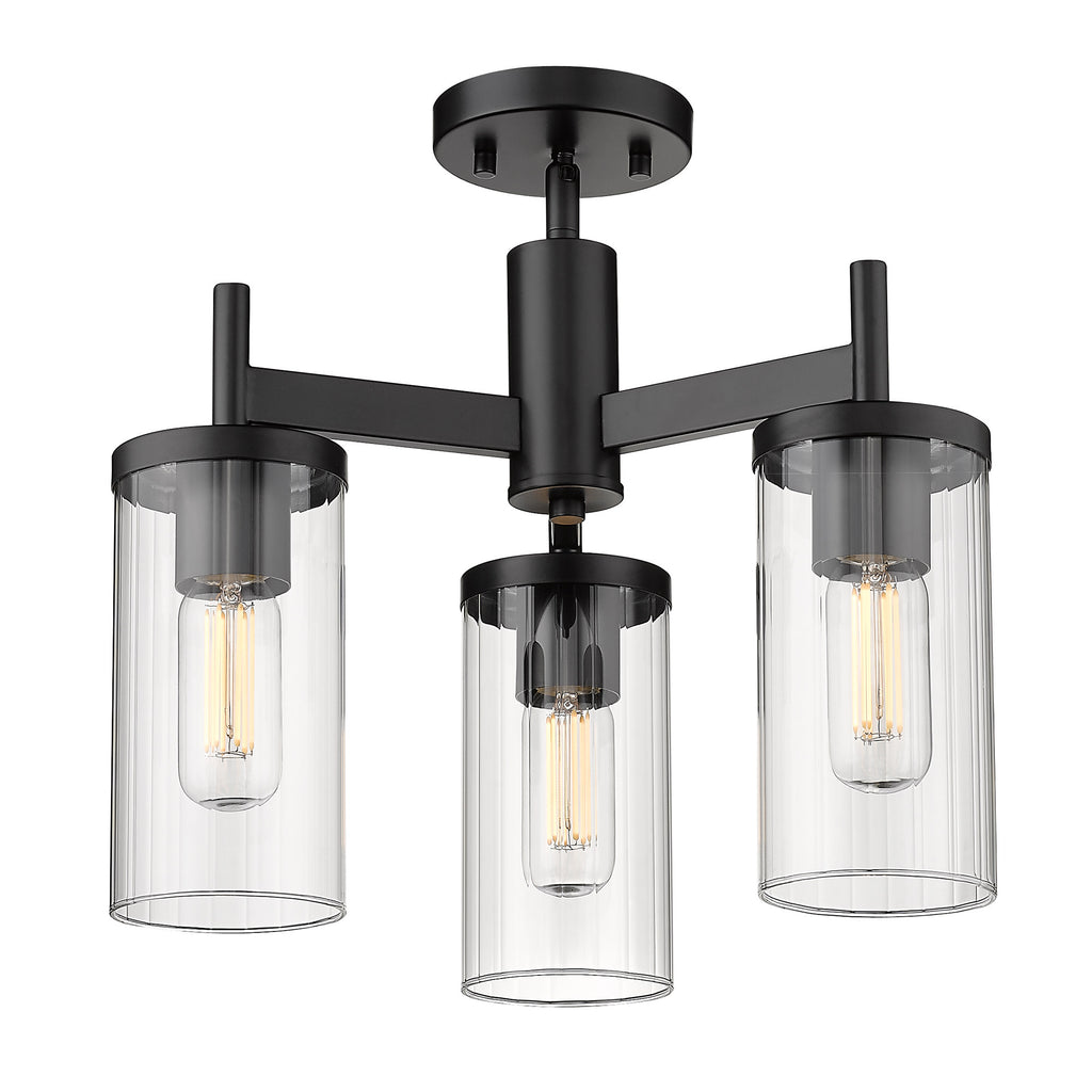 Winslett 3 Light Semi-Flush - Matte Black