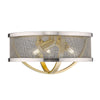 Colson Flush Mount - 15" (with Pewter Shade) - Olympic Gold