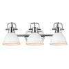 Duncan 3 Light Bath Vanity - Chrome with White Shade