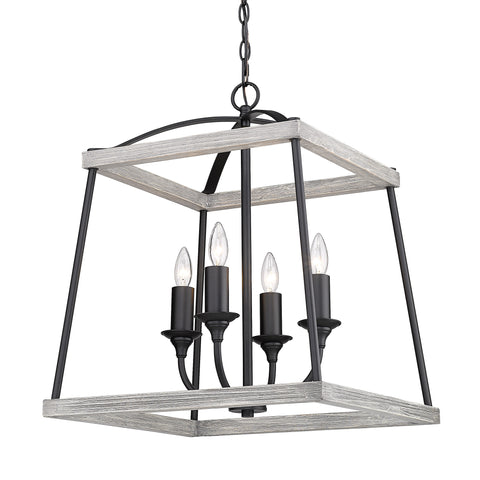 Teagan 4 Light Pendant - Natural Black with Gray Harbor Accents
