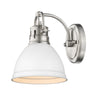 Duncan Wall Sconce/Bath Vanity - Pewter with White Shade