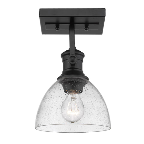 Hines 1 Light Semi-Flush - Matte Black