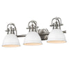 Duncan 3 Light Bath Vanity - Pewter with Matte White Shade