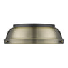 Duncan Flush Mount - Matte Black with Aged Brass Shade