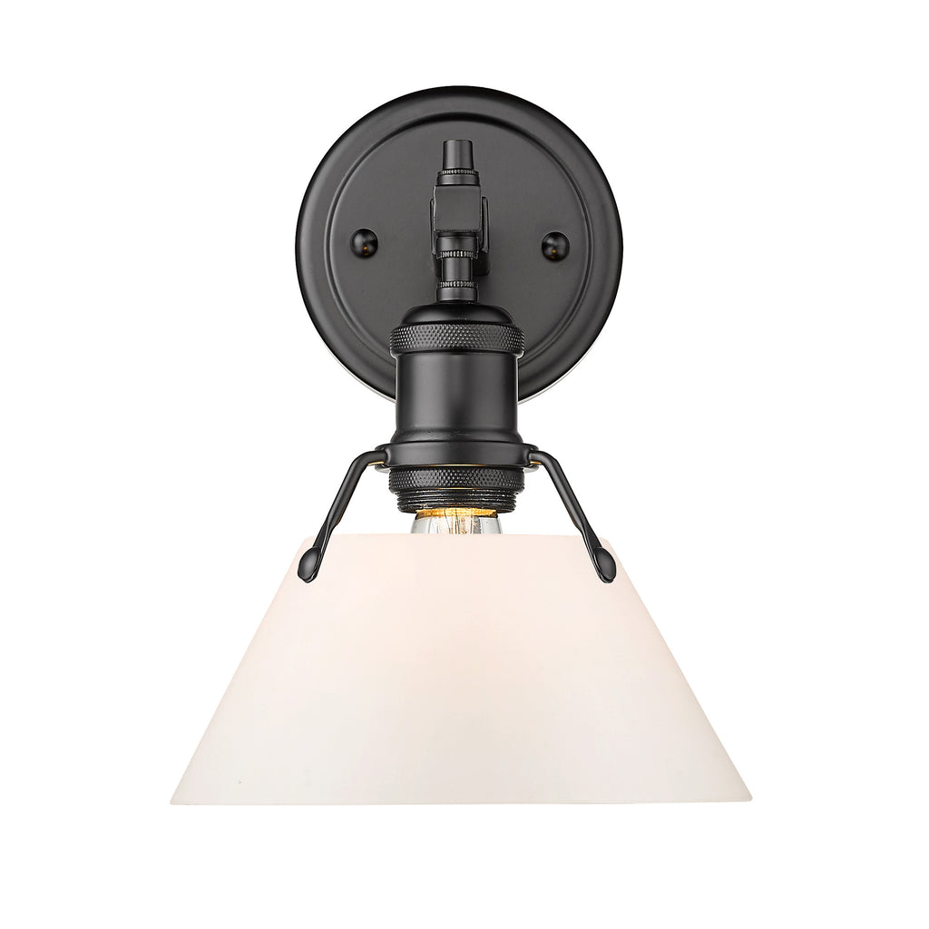 Orwell Wall Sconce/Bath Vanity - Matte Black with Opal Glass Shade