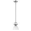 Duncan Mini Pendant with Rod - Chrome with White Shade
