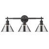 Orwell 3 Light Bath Vanity - Matte Black with Chrome Shades