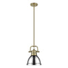Duncan Mini Pendant with Rod - Aged Brass with Chrome Shade