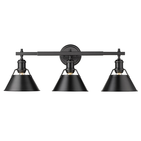 Orwell 3 Light Bath Vanity - Matte Black