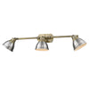 Duncan 3 Light Bath Vanity - Aged Brass with Pewter Shade