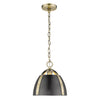 Aldrich Small Pendant?¨ - Aged Brass with Black Shade