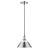 Orwell 1 Light Pendant - 10" - Chrome with Pewter Shade