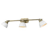 Duncan 3 Light Bath Vanity - Aged Brass with White Shade