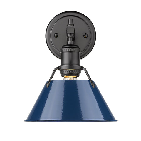 Orwell Wall Sconce/Bath Vanity - Matte Black with Navy Shade