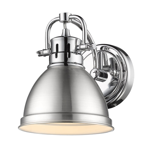 Duncan Wall Sconce/Bath Vanity - Chrome with Pewter Shade