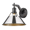 Orwell 1 Light Wall Sconce - Matte Black with Chrome Shade