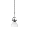 Duncan Mini Pendant with Chain - Chrome with White Shade