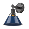 Orwell Wall Sconce/Bath Vanity - Matte Black with Navy Shade