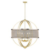 Colson 9 Light Chandelier (with Pewter Shade) - Olympic Gold