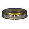 Colson Flush Mount - 24" (with Matte Black Shade) - Olympic Gold