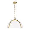 Aldrich 3 Light Pendant - Aged Brass with White Shade