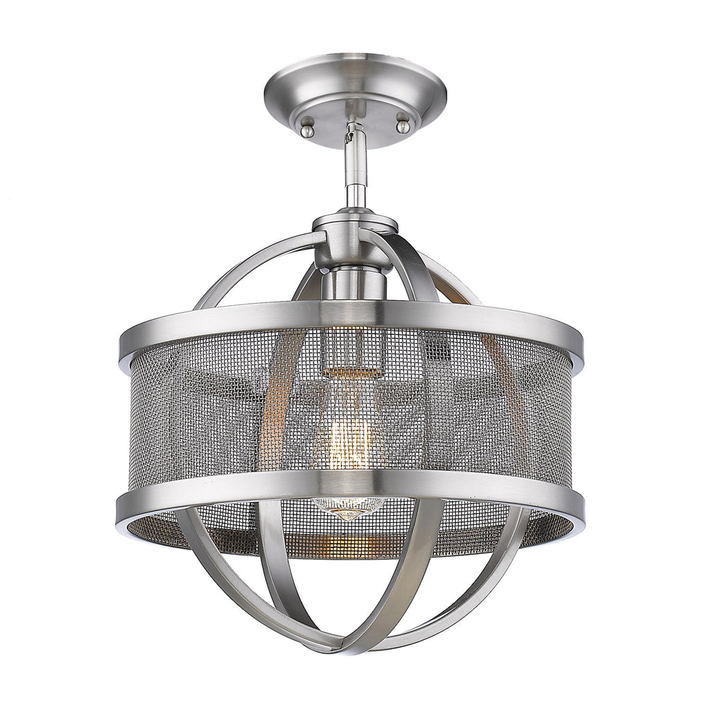 Colson Semi-Flush (with Pewter Shade) - Pewter
