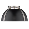 Aldrich Flush Mount - 18" - Pewter with Black Shade