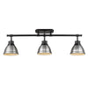 Duncan Semi-Flush - Track Light - Matte Black with Pewter Shade