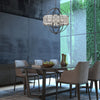 Colson 9 Light Chandelier (with Pewter Shade) - Matte Black